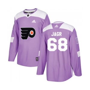 Youth Adidas Philadelphia Flyers #68 Jaromir Jagr Authentic Purple Fights Cancer Practice NHL Jersey