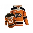 Men's Old Time Hockey Philadelphia Flyers #53 Shayne Gostisbehere Authentic Orange Pullover Hoodie NHL Jersey