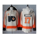 Men's Philadelphia Flyers #17 Wayne Simmonds Cream Sawyer Hooded Sweatshirt Stitched NHL Jersey