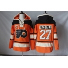 Men's Philadelphia Flyers #27 Ron Hextall Orange Sawyer Hooded Sweatshirt Stitched NHL Jersey