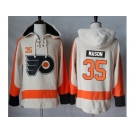 Men's Philadelphia Flyers #35 Steve Mason Cream Sawyer Hooded Sweatshirt Stitched NHL Jersey