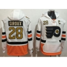 Philadelphia Flyers #28 Claude Giroux White 3rd Name & Number Pullover NHL Hoodie