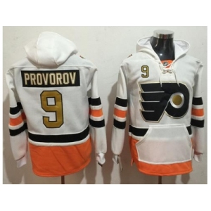 Philadelphia Flyers #9 Ivan Provorov White 3rd Name & Number Pullover NHL Hoodie