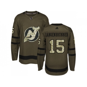Adidas New Jersey Devils #15 Langenbrunner Green Salute to Service Stitched NHL Jersey