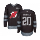 Adidas New Jersey Devils #20 Blake Coleman Authentic Black 1917-2017 100th Anniversary Hockey Jersey