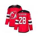 Adidas New Jersey Devils #28 Damon Severson Red Home Authentic Stitched NHL Jersey