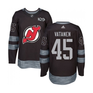 Adidas New Jersey Devils #45 Sami Vatanen Authentic Black 1917-2017 100th Anniversary Hockey Jersey