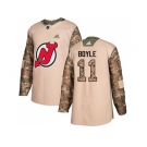 Men Adidas New Jersey Devils #11 Brian Boyle Camo Authentic 2017 Veterans Day Stitched NHL Jersey