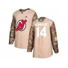 Men Adidas New Jersey Devils #14 Adam Henrique Camo Authentic 2017 Veterans Day Stitched NHL Jersey