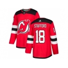 Men Adidas New Jersey Devils #18 Drew Stafford Red Home Authentic Stitched NHL Jersey