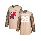 Men Adidas New Jersey Devils #28 Damon Severson Camo Authentic 2017 Veterans Day Stitched NHL Jersey