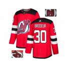 Men Adidas New Jersey Devils #30 Martin Brodeur Red Home Authentic Fashion Gold Stitched NHL Jersey