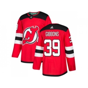 Men Adidas New Jersey Devils #39 Brian Gibbons Red Home Authentic Stitched NHL Jersey