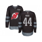 Men Adidas New Jersey Devils #44 Miles Wood Black 1917-2017 100th Anniversary Stitched NHL Jersey