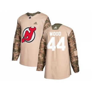 Men Adidas New Jersey Devils #44 Miles Wood Camo Authentic 2017 Veterans Day Stitched NHL Jersey