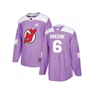 Men Adidas New Jersey Devils #6 Andy Greene Purple Authentic Fights Cancer Stitched NHL Jersey