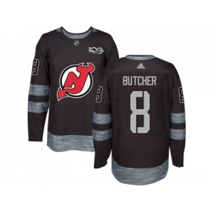 Men Adidas New Jersey Devils #8 Will Butcher Black 1917-2017 100th Anniversary Stitched NHL Jersey