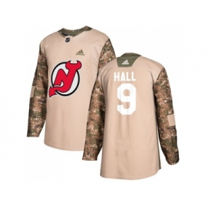 Men Adidas New Jersey Devils #9 Taylor Hall Camo Authentic 2017 Veterans Day Stitched NHL Jersey