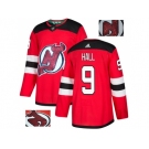 Men Adidas New Jersey Devils #9 Taylor Hall Red Home Authentic Fashion Gold Stitched NHL Jerse