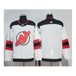 Men Adidas New Jersey Devils Blank White Road Authentic Stitched NHL Jersey