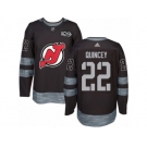 Men's Adidas New Jersey Devils #22 Kyle Quincey Authentic Black 1917-2017 100th Anniversary NHL Jersey