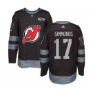 Men's Devils #17 Wayne Simmonds Black 1917-2017 100th Anniversary Stitched Hockey Jersey