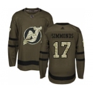 Men's Devils #17 Wayne Simmonds Green Salute to Service Stitched Hockey Jersey