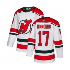 Men's Devils #17 Wayne Simmonds White Alternate Stitched Hockey Jersey