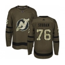 Men's Devils #76 P. K. Subban Green Salute to Service Stitched Hockey Jersey