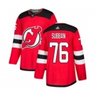 Men's Devils #76 P. K. Subban Red Home Stitched Hockey Jersey