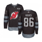 Men's Devils #86 Jack Hughes Black 1917-2017 100th Anniversary Stitched Hockey Jersey