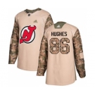 Men's Devils #86 Jack Hughes Camo 2017 Veterans Day Stitched Hockey Jersey