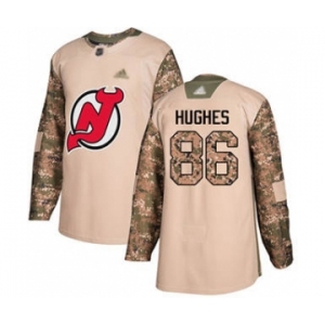 Men's Devils #86 Jack Hughes Camo 2017 Veterans Day Stitched Hockey Jersey