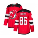 Men's Devils #86 Jack Hughes Red Home Stitched Hockey Jersey