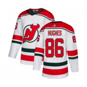 Men's Devils #86 Jack Hughes White Alternate Stitched Hockey Jersey