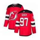 Men's Devils #97 Nikita Gusev White Road Authentic Stitched Hockey Jersey