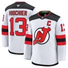 Men's New Jersey Devils #13 Nico Hischier White 2024-25 Away Stitched Hockey Jersey