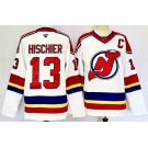 Men's New Jersey Devils #13 Nico Hischier White 2024-25 With C Patch Stitched Hockey Jersey