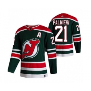 Men's New Jersey Devils #21 Kyle Palmieri Green 2020-21 Reverse Retro Alternate Hockey Jersey