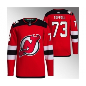 Men's New Jersey Devils #73 Tyler Toffoli Red Stitched Jersey