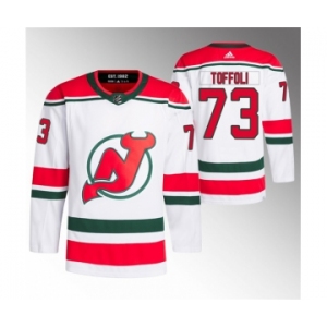 Men's New Jersey Devils #73 Tyler Toffoli White Stitched Jersey