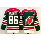 Men's New Jersey Devils #86 Jack Hughes Green Red 2024-25 With A Patch Stitched Hockey Jersey