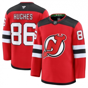 Men's New Jersey Devils #86 Jack Hughes Red 2024-25 Home Stitched Hockey Jersey