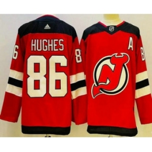 Men's New Jersey Devils #86 Jack Hughes Red Authentic Jersey