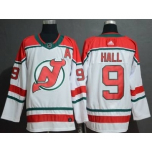 Men's New Jersey Devils #9 Taylor Hall White Alternate Breakaway Hockey Jersey