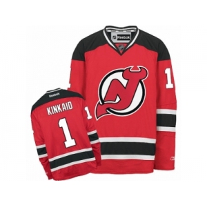 Men's Reebok New Jersey Devils #1 Keith Kinkaid Authentic Red Home NHL Jersey