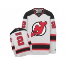 Men's Reebok New Jersey Devils #2 John Moore Authentic White Away NHL Jersey