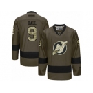 Men's Reebok New Jersey Devils #9 Taylor Hall Authentic Green Salute to Service NHL Jersey