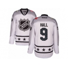 Men's Reebok New Jersey Devils #9 Taylor Hall Authentic White Metropolitan Division 2017 All-Star NHL Jersey