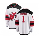 New Jersey Devils #1 Keith Kinkaid Fanatics Branded White Away Breakaway Hockey Jersey